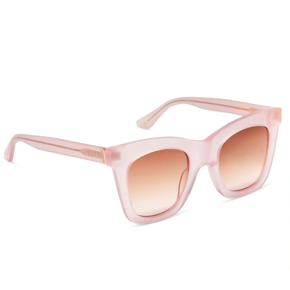 DIFF Kaia Sunglasses Rose Tea Pink Frame Taupe Rose Gradient Lenses NWT